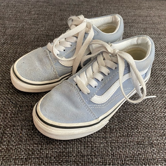 Vans Kids Old Skool V Core Lace Up Sneakers Size 11.5, Dusty Blue, Suede Details - Picture 12 of 12